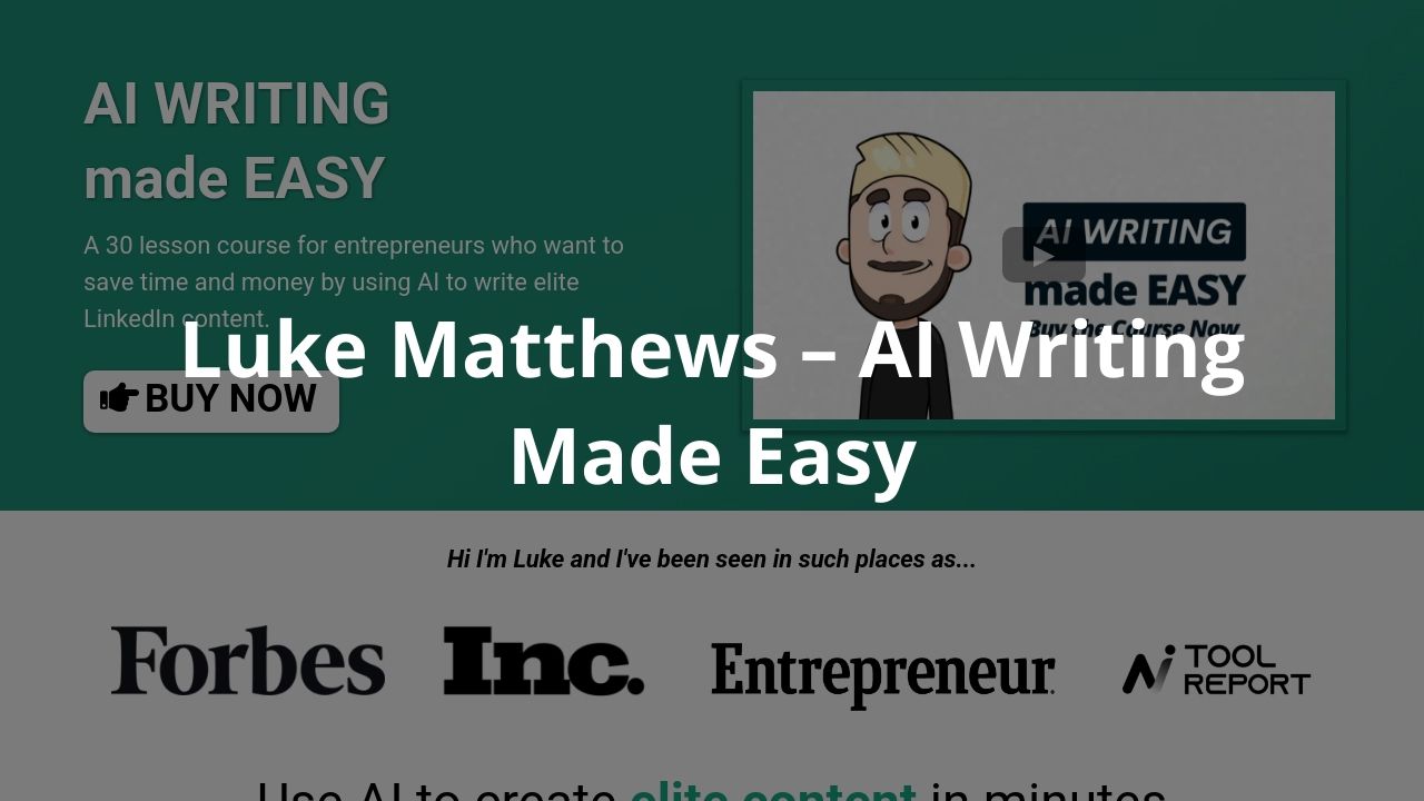 Luke Matthews – AI Writing Made Easy